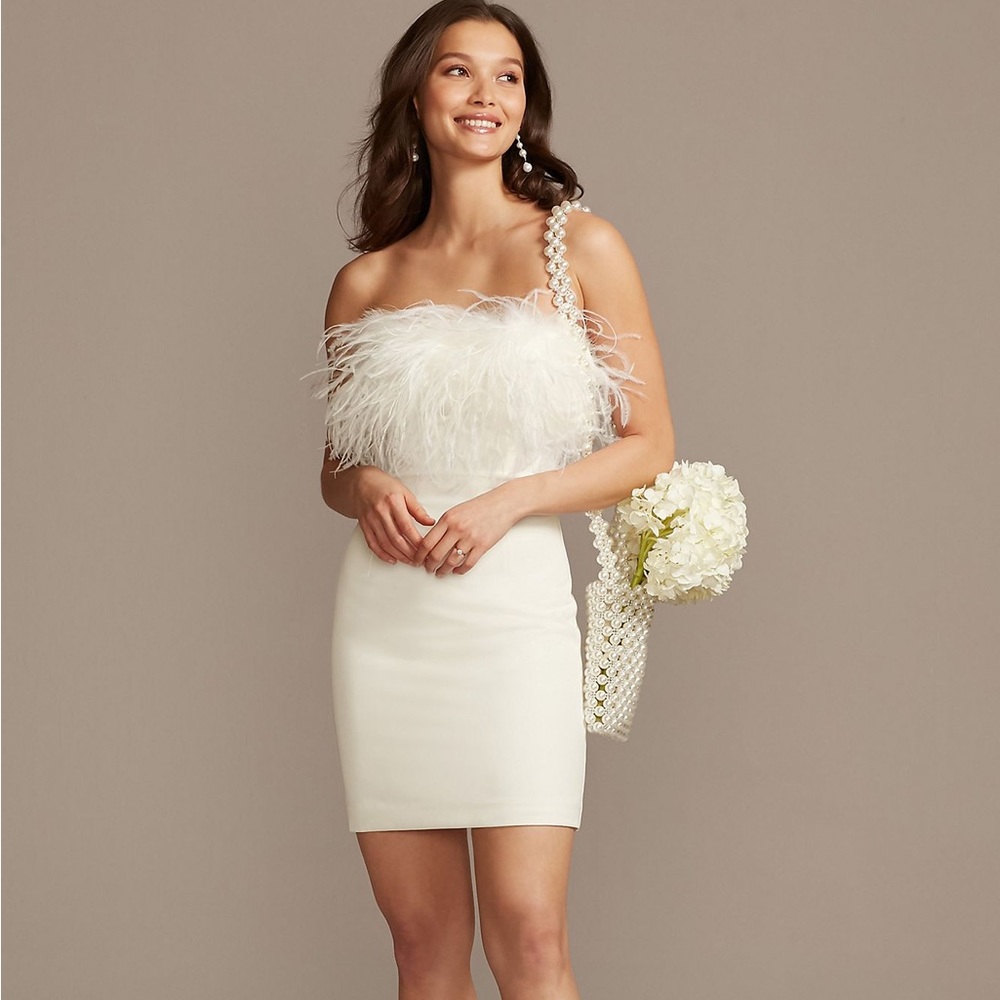 DB studio white feather dress